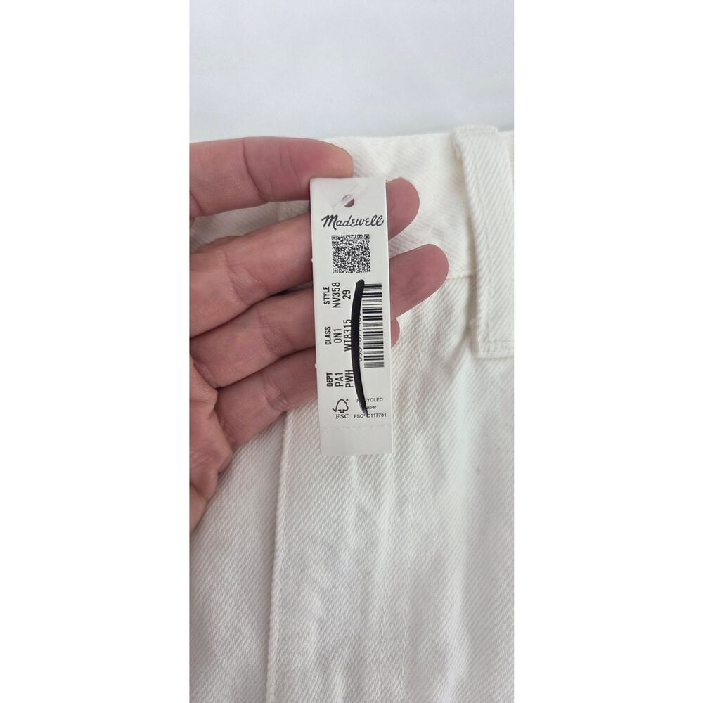 NWT Madewell Raw-Hem Mini Skirt in Pure White Size 29 - Picture 5 of 6
